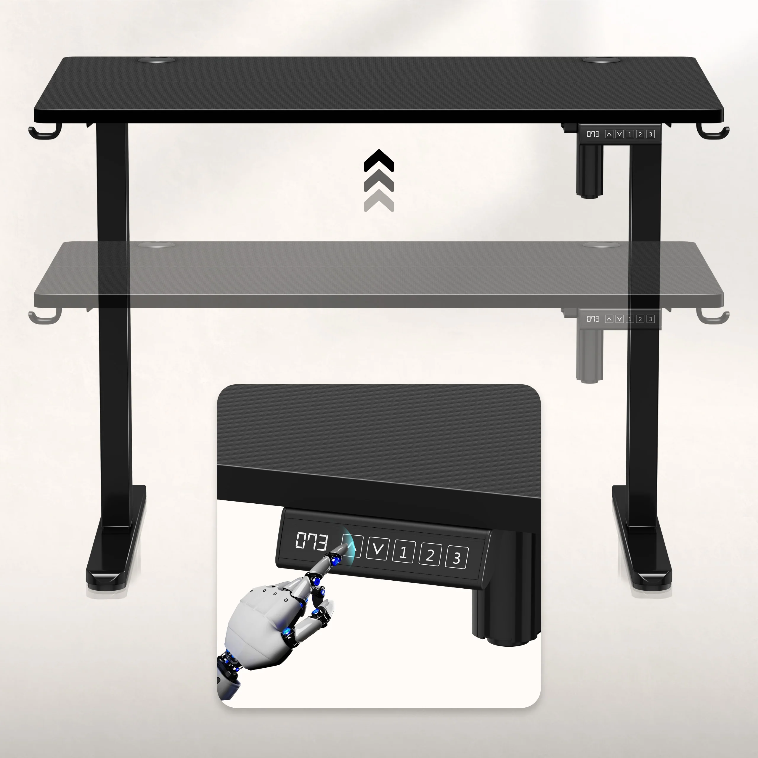 Desk Huzaro Hero 7.9 , Electric motor , 1000x600x1180x720 mm , Black , HZ-Hero 7.9 Black - Image 3