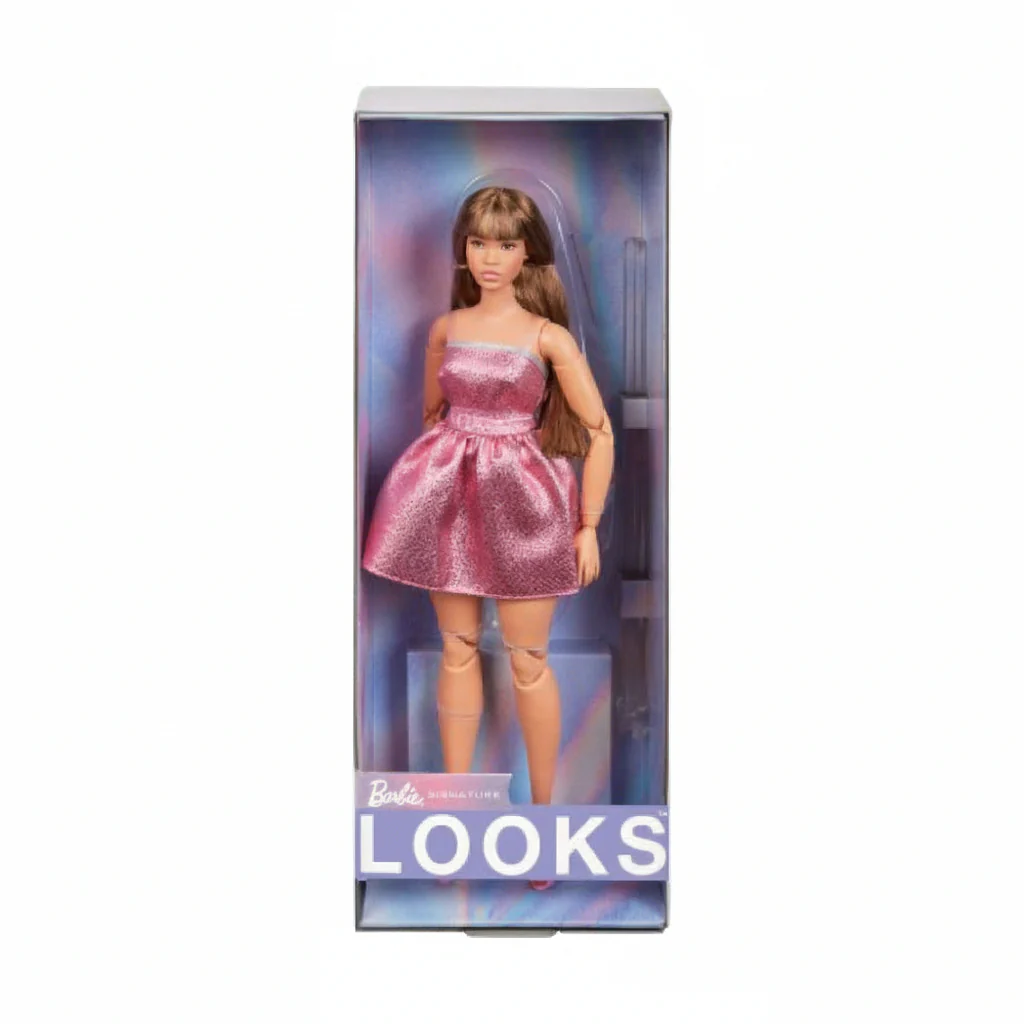 Doll Barbie Looks Curvy Pink Mini Dress