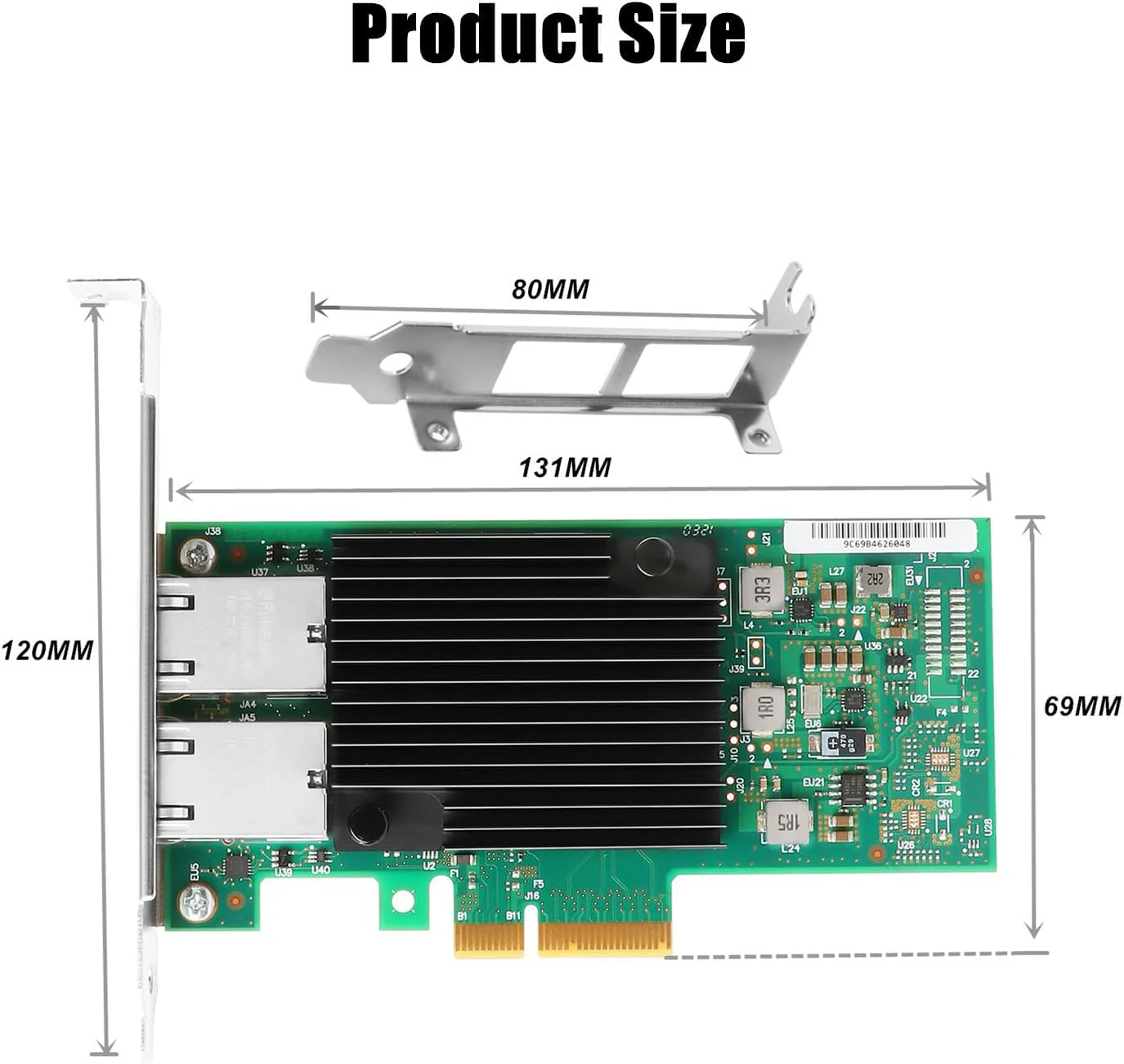 Ethernet Intel 2x 10GB RJ45 Ethernet , Intel X550-T2 , PCIe 3.0 x4 , X550T2 - Image 3