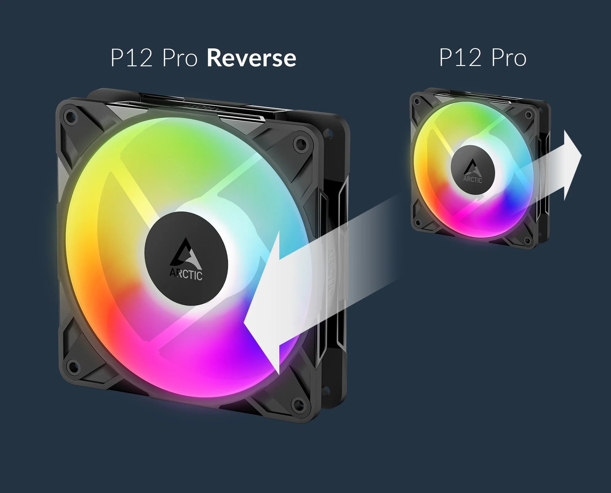 Fan 1x 120mm Arctic P12 PRO Reverse ARGB , up to 3,000 RPM , airflow 124 m3/h , Black ACFAN00322A - Image 3