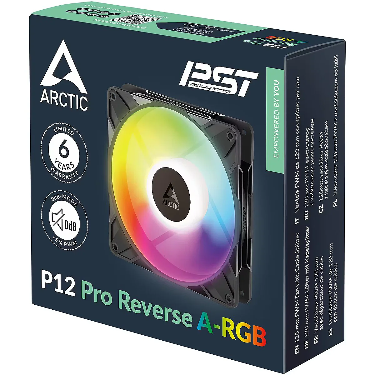 Fan 1x 120mm Arctic P12 PRO Reverse ARGB , up to 3,000 RPM , airflow 124 m3/h , Black ACFAN00322A - Image 4