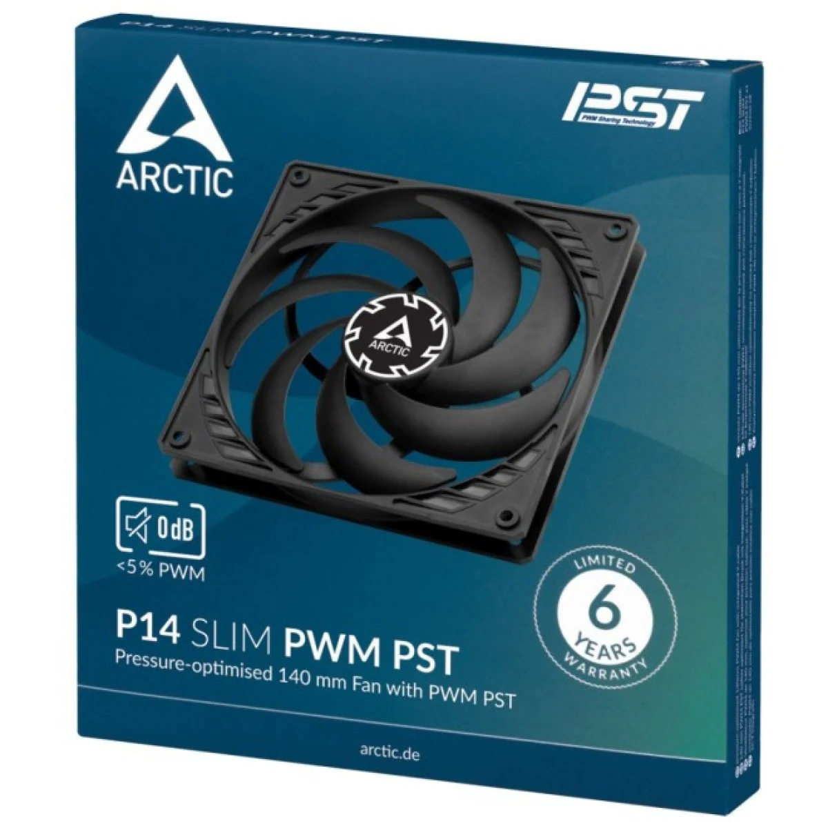 Fan 1x 140mm Arctic P14 Slim PWM PST , up to 1,800 RPM , airflow 79.85 m3/h , Black , ACFAN00268A - Image 4