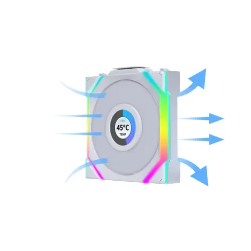Fan 3x 120mm Lian LI UniFan SL LCD Wireless ARGB , Airflow 85.08 m3/h , White , G99.12SLLCD1W3W.00 - Image 2