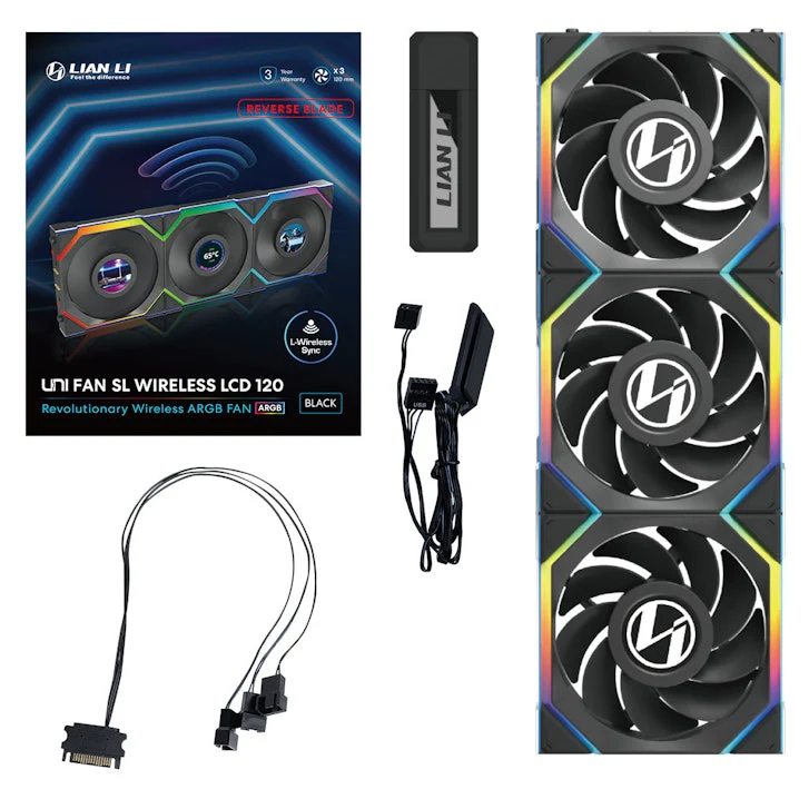 Fan 3x 120mm Lian LI UniFan SL Wireless LCD Reverse ARGB , Controller Black G99.12RSLLCD1W3B.00 - Image 6