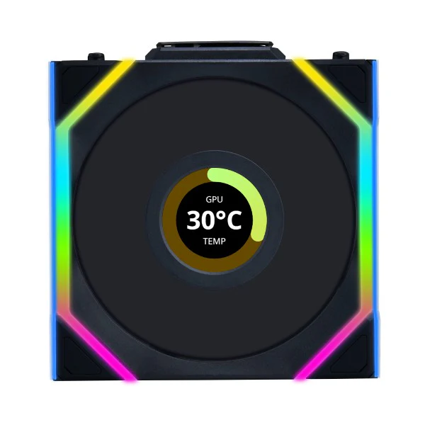 Fan Lian LI UniFan SL Single Wireless LCD Reverse ARGB , 1x 120mm Fan , NO Controller , up to 1900 RPM , Airflow 87.5 m3/h , Black , G99.12RSLLCD1W1B.00