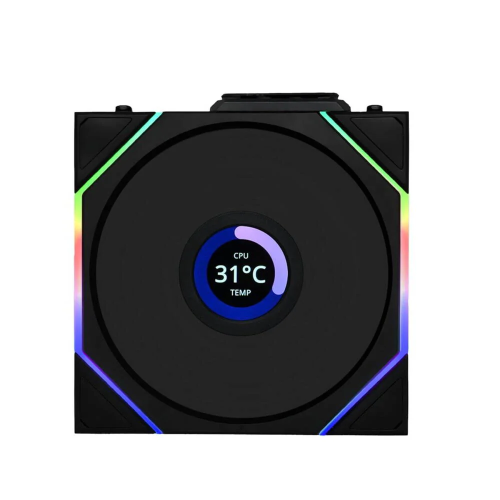 Fan Lian LI UNIFan TL LCD Wireless Reverse ARGB , 1x 120mm , up to 1900 RPM , Airflow 92.25 m3/h , Black , G99.12RTLLCD1W1B.00