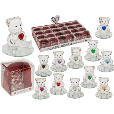 Figure Glass Bear With Heart - Image 2