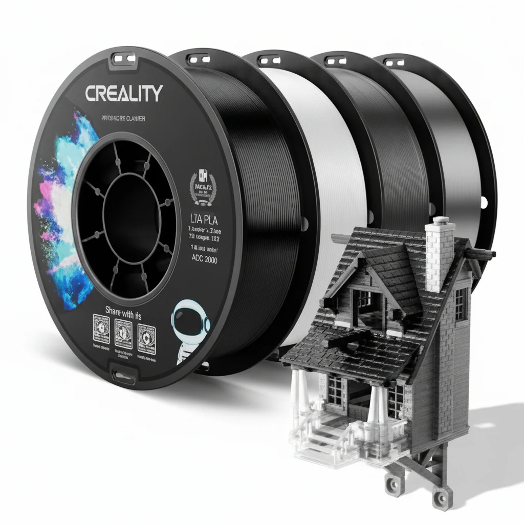 Filament Creality CR-PETG 4kg 4-Colours (Black, White, Grey & Transparent)