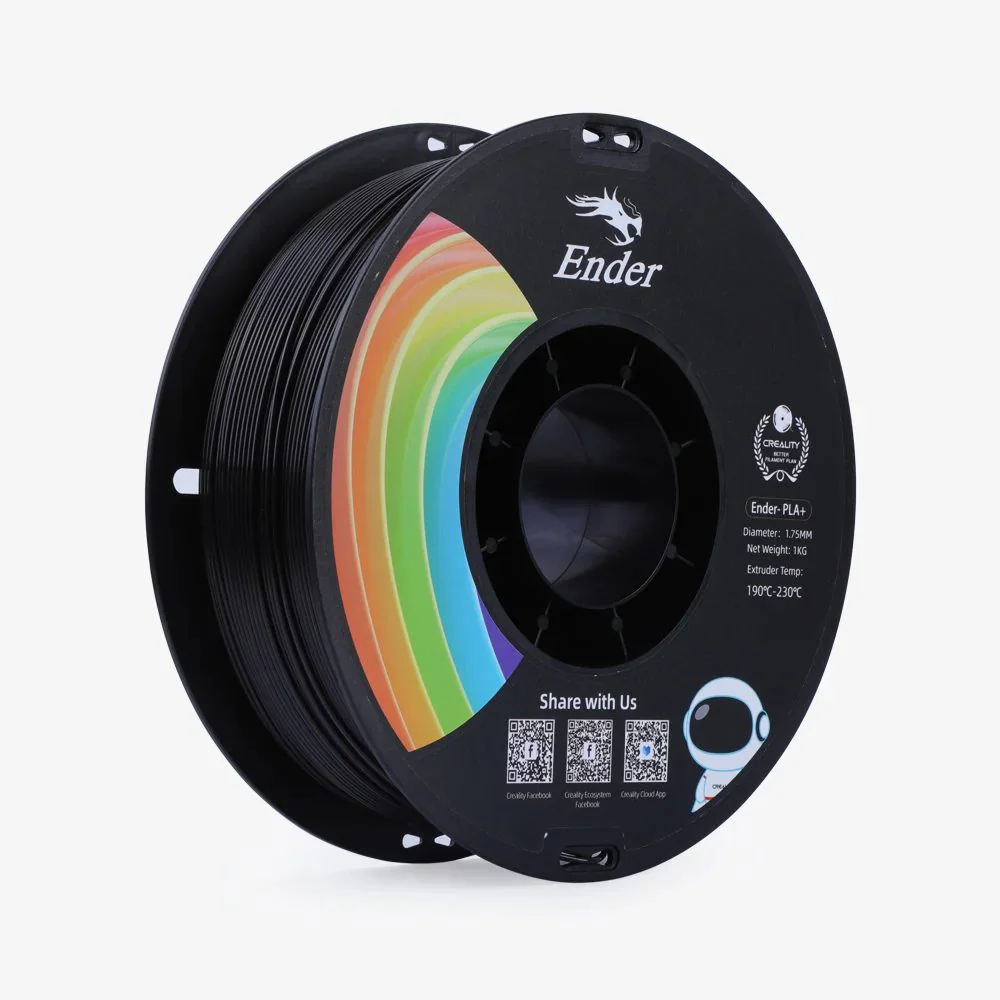 Filament Creality EN-PLA+ Black , Ender 3D Printer Filament , Strength 34MPA, Bend 77MPa, 1kg 1.75 , 3301010306
