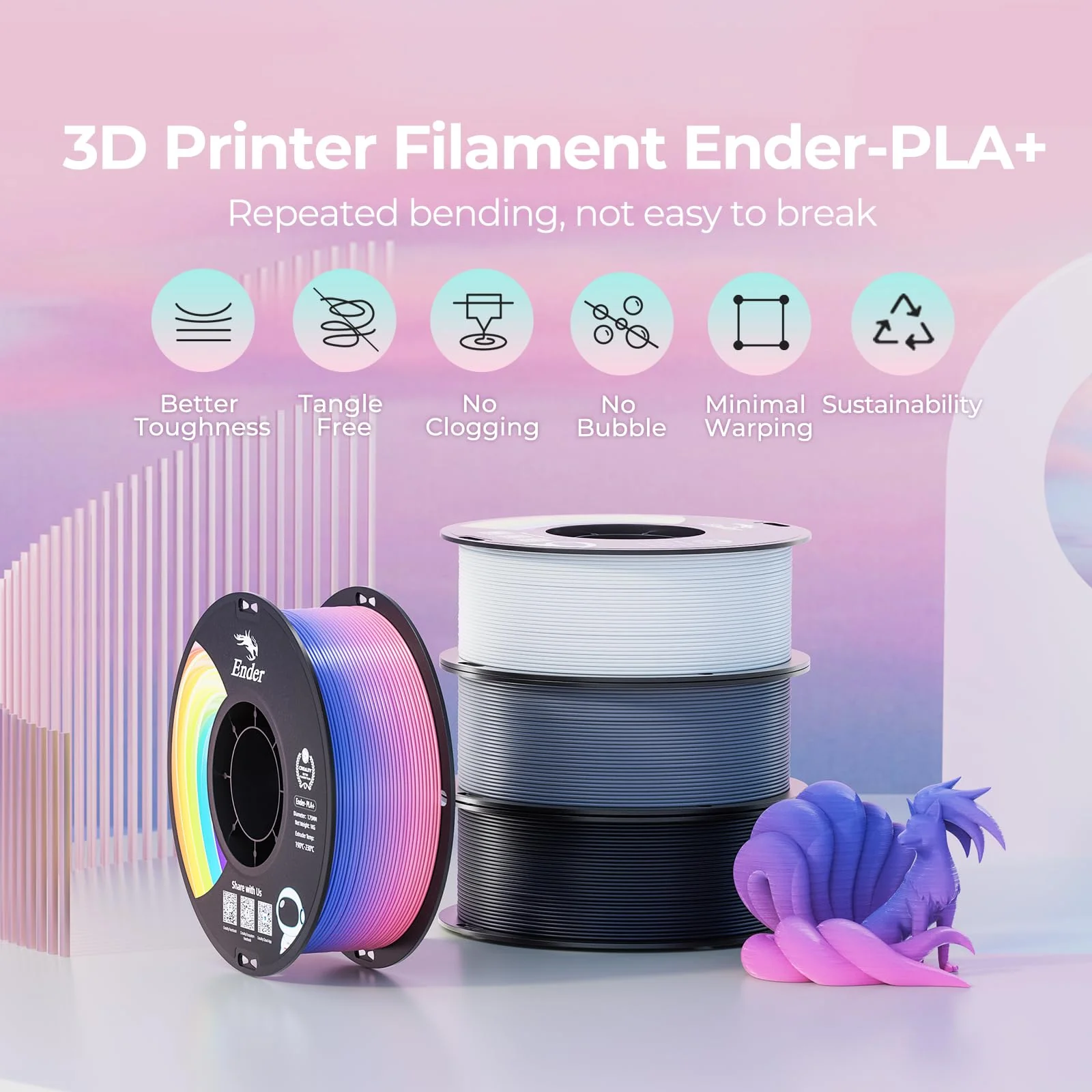 Filament Creality EN-PLA+ Rainbow Ender 1 kg - Image 5
