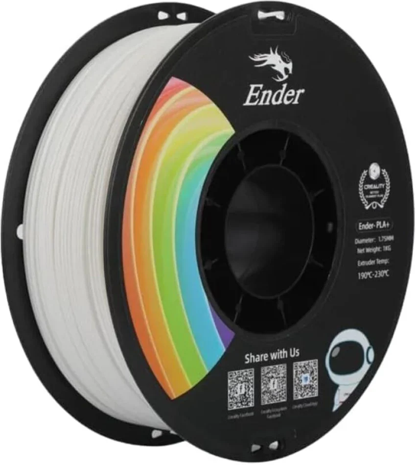 Filament Creality EN-PLA+ White , Ender 3D Printer Filament , Strength 34MPA Bend 77MPa 1 kg Spool 1.75 , 3301010305
