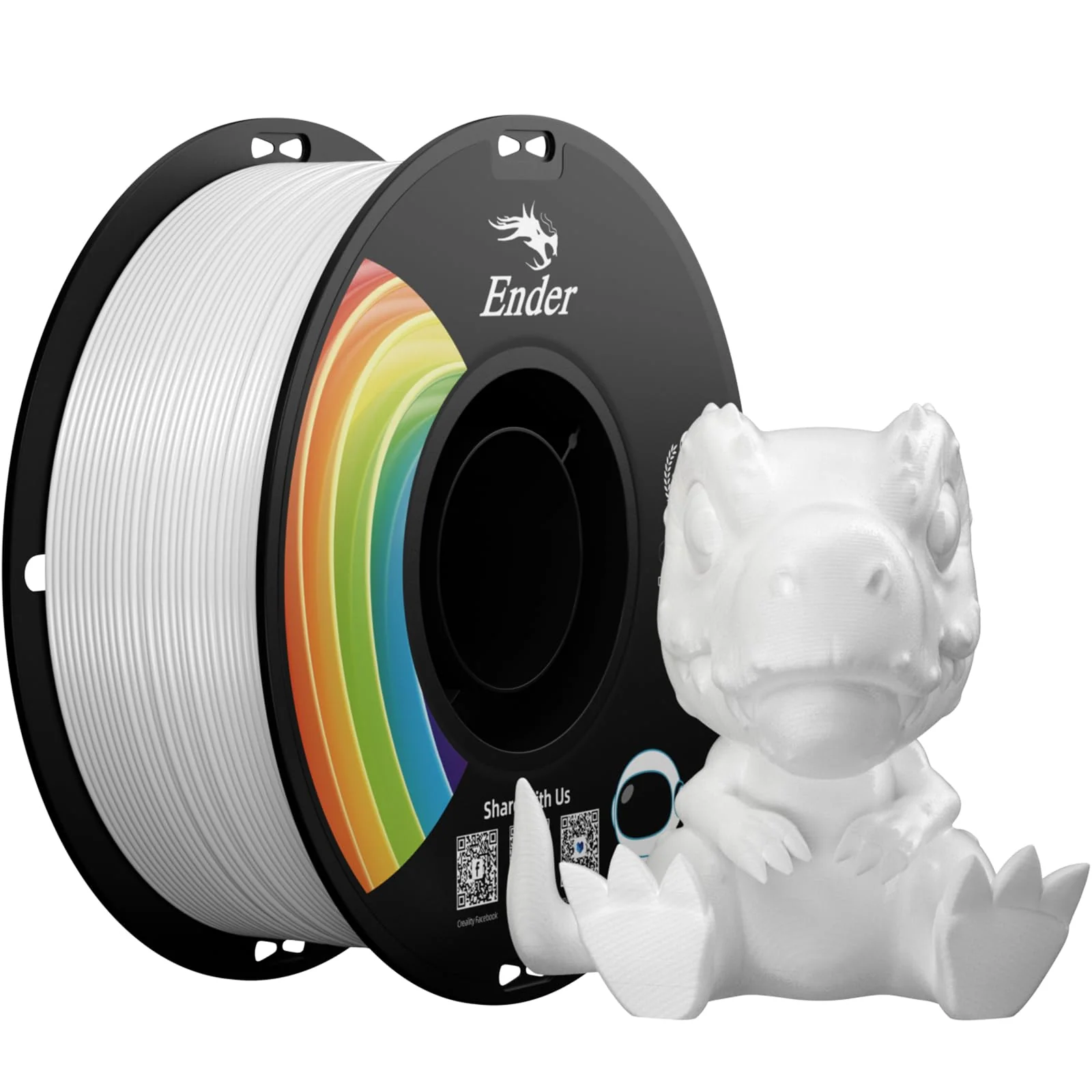 Filament Creality EN-PLA+ White , Ender 3D Printer Filament , Strength 34MPA Bend 77MPa 1 kg Spool 1.75 , 3301010305 - Image 2