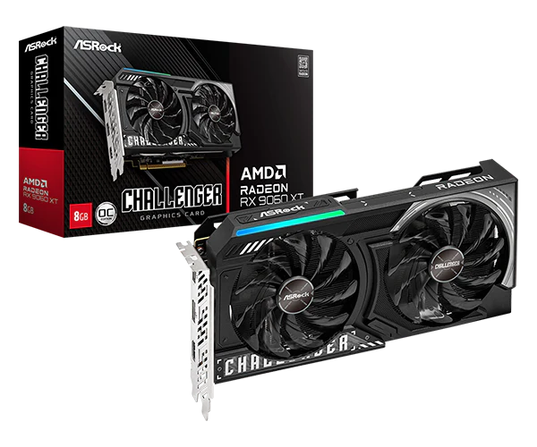 GPU AsRock Challenger OC Radeon RX 9060 XT 8GB GDDR6 , 2x Fan , Black , RX9060XT CL 8GO