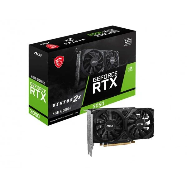GPU MSI Ventus 2X OC GeForce RTX 3050 6GB GDDR6 , 2x Fan , Black/Silver , 912-V812-056 - Image 4