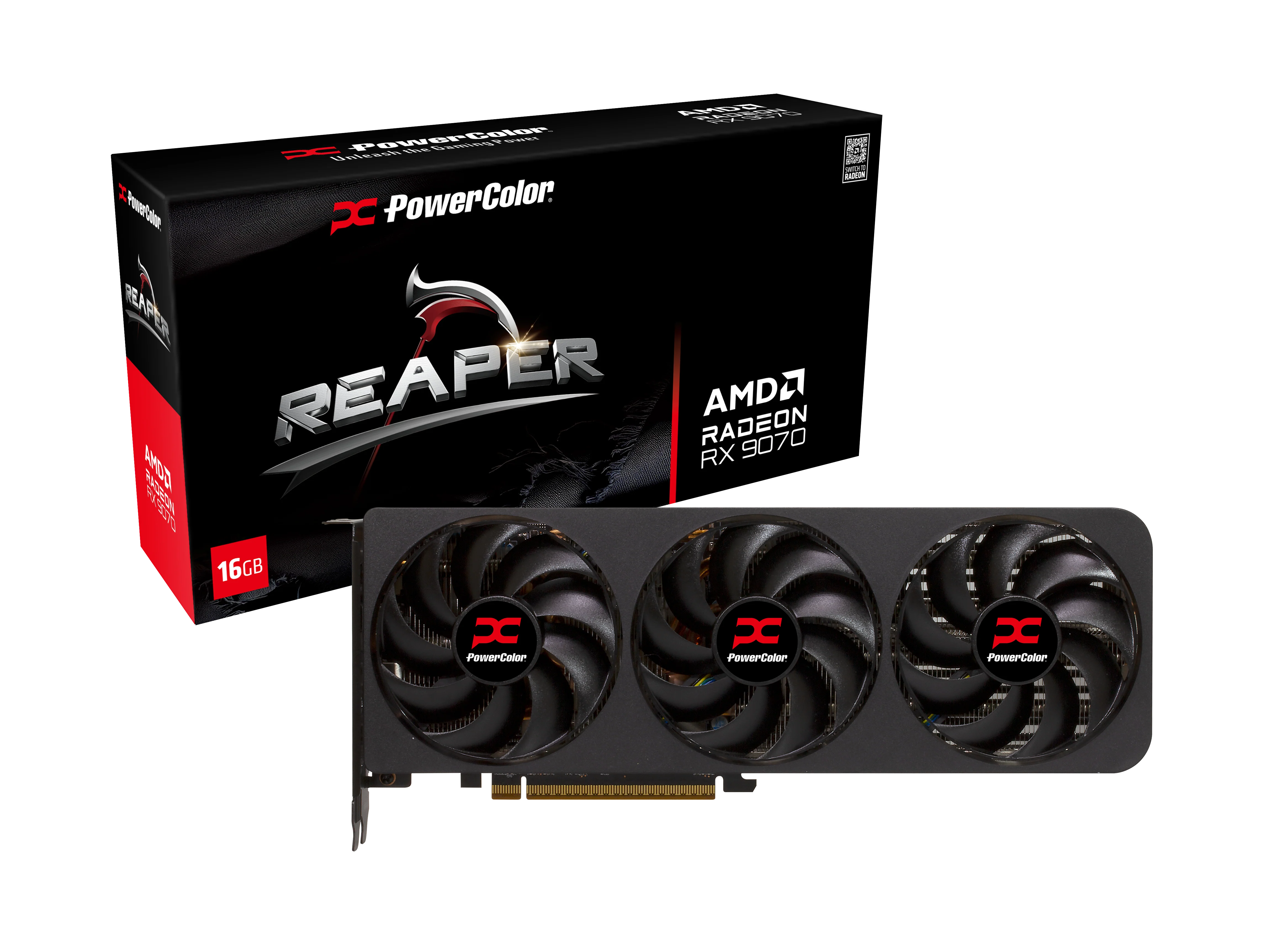 GPU PowerColor Reaper Radeon RX 9070 16GB GDDR6 , 3x Fan , Black , RX9070 16G-A - Image 3
