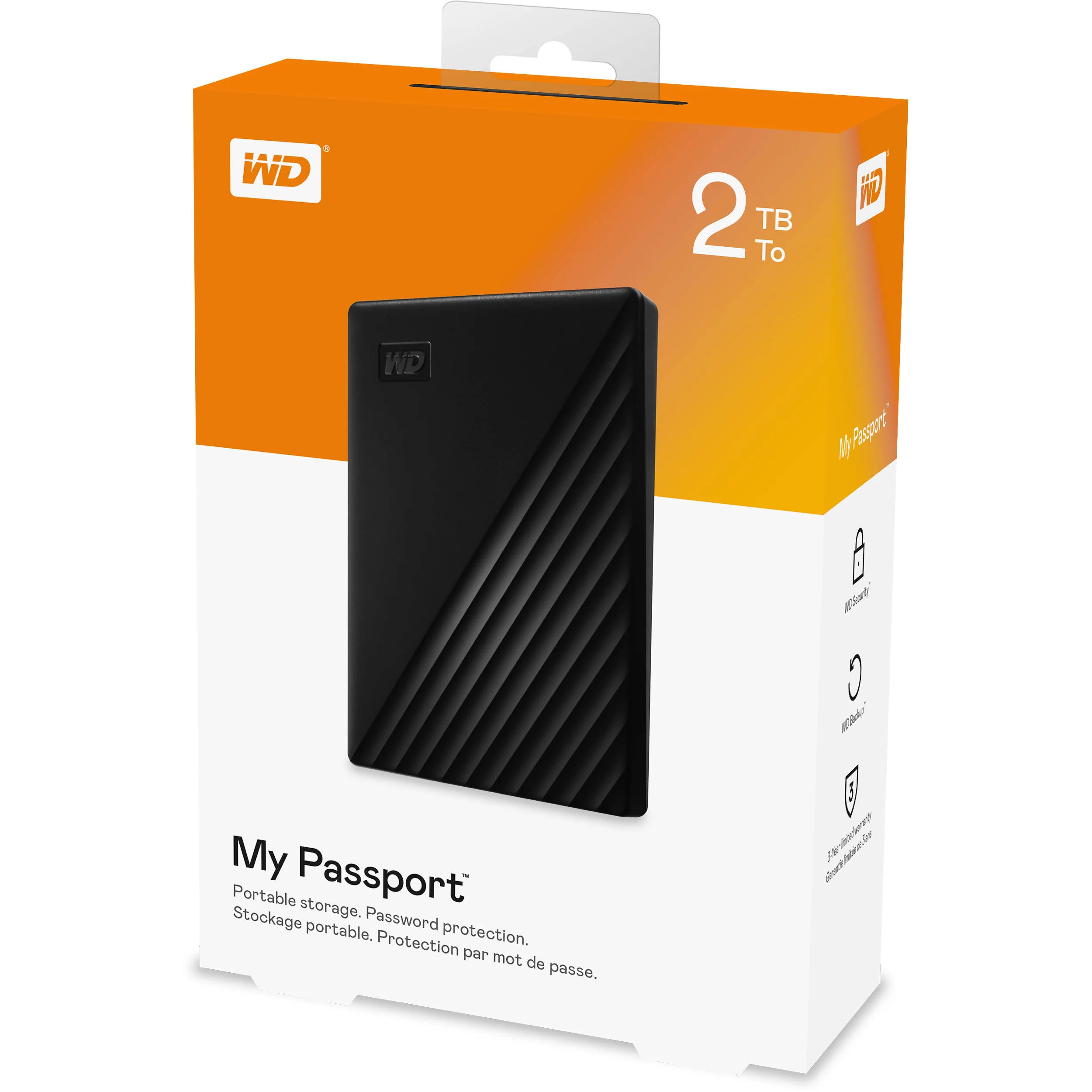HDD External 2TB Western Digital My Passport 2.5" USB-A 3.2 Gen1 , Black , WDBYVG0020BBK-WESN - Image 2