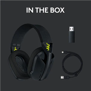Headset Logitech G435 , Lightspeed Wireless (included USB-A Dongle) or Bluetooth devices , Black , 981-001050 - Image 3