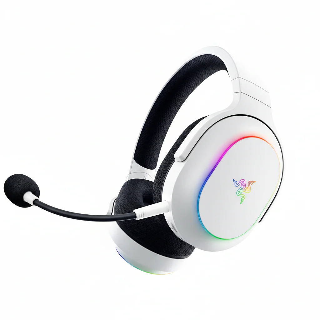 Headset Razer BARRACUDA X , Wireless and Bluethooth , Chroma RGB , designed for PC/Playstation/Android , Up to 70 hours Battery , White , RZ04-05220200-R3M1