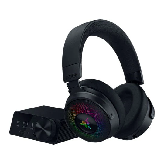 Headset Razer BLACKSHARK KRAKEN V4 PRO , Wireless and Bluetooth , designed for PC/Playstation , THX Spatial Audio , Up to 50 hours Battery , with Sound Card , Black , RZ04-05160100-R3M1