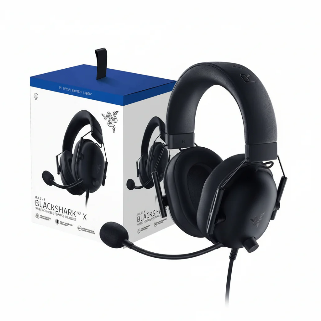 Headset Razer BLACKSHARK V2 X , with Audio Jack designed for PC/PS4/PS5 , White , RZ04-03241000-R3G1