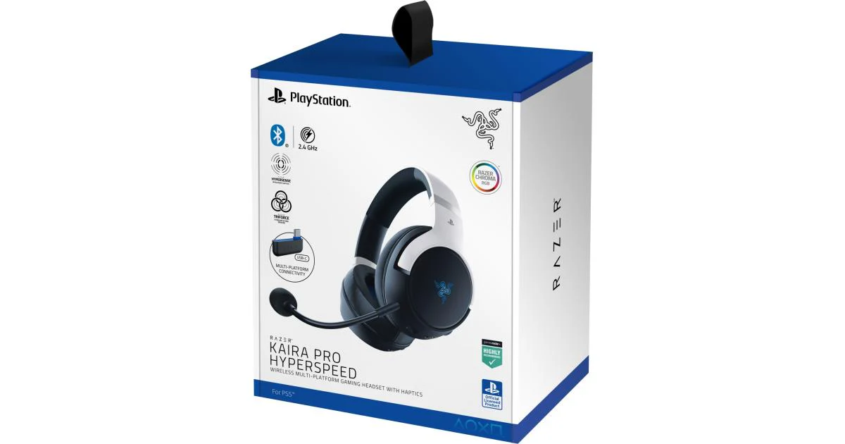 Headset Razer KAIRA PRO HYPERSPEED , Wireless and Bluetooth , designed for Playstation , Up to 30 hours Battery , Black/White , RZ04-04030200-R3G1 - Image 3