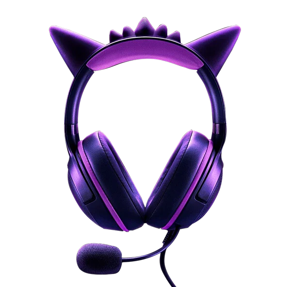 Headset Razer Kraken Kitty V2 Gengar Pokemon Edition, PC/PS5/SWITCH, Purple, RZ04-04730300-R3M1