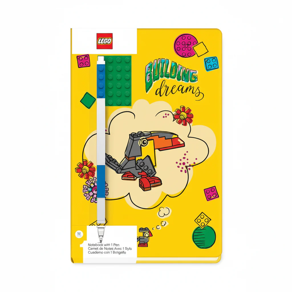 Journal Agenda Lego Imagine Green Brick With Blue Gel Pen
