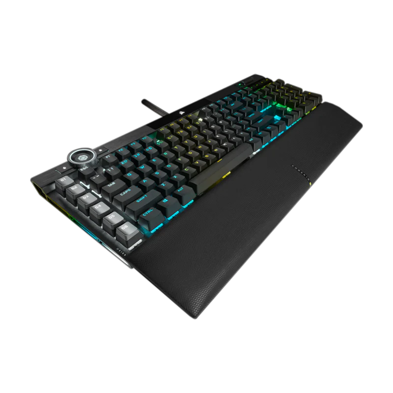 Keyboard Corsair K100 RGB , Optical Mechanical with OPX Switches , aluminum design with RGB edge + iCUE wheel  , US Layout , Black , CH-912A01A-NA - Image 2