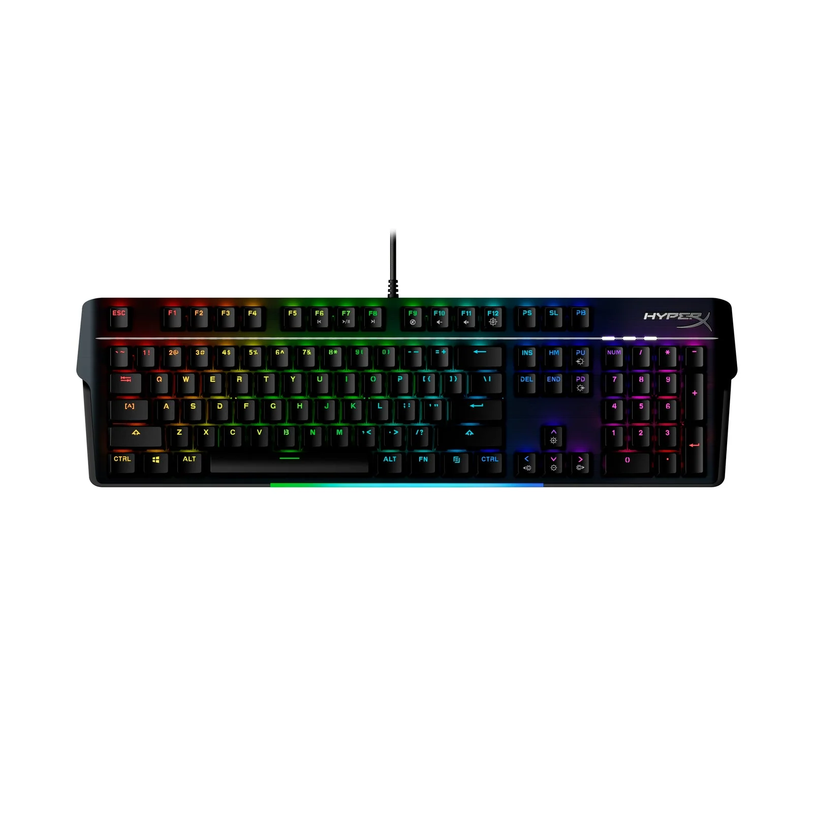 Keyboard HyperX Alloy MKW 100 , RGB , Gaming Mechanical , Detachable wrist rest , Black , 4P5E1AA