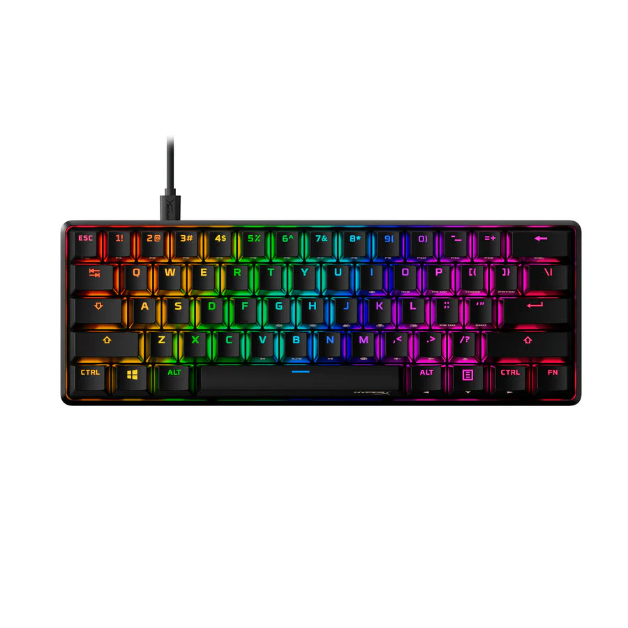 Keyboard HyperX Alloy Origins 60 , RGB and 5 brightness levels , Mechanical Gaming HX Red Keys Linear , 100% anti-ghosting , US Layout , Black , 4P5N4AA