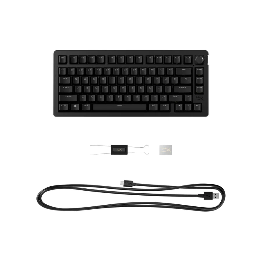 Keyboard HyperX Alloy Rise 75 , RGB and 5 brightness levels , Mechanical Gaming HX Red Keys Linear , 100% anti-ghosting , Detachable USB-C Cable , US Layout , Black , 7G7A4AA - Image 5