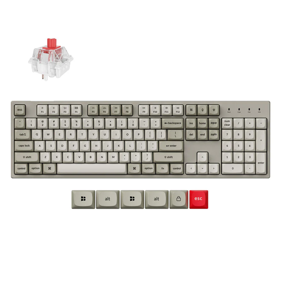 Keyboard Keychron C2 Pro Retro , Mechanical , Wired , Red Switch 100% US , C2PX-M1