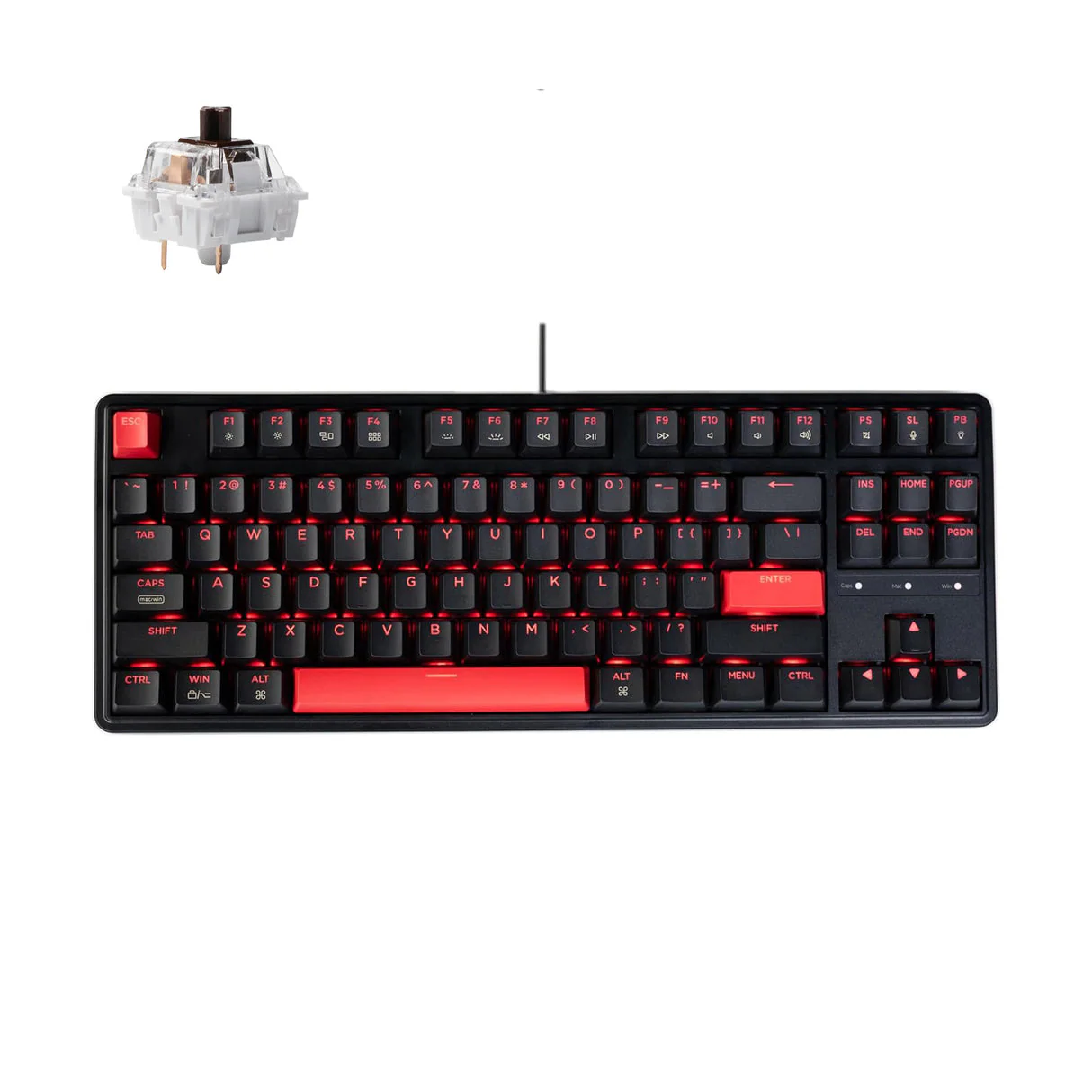 Keyboard Keychron C3 PRO , 80% , QMK/VIA Online Customization , Mechanical Keyboard with Brown Switch , Wired , US Layout , C3P-A3