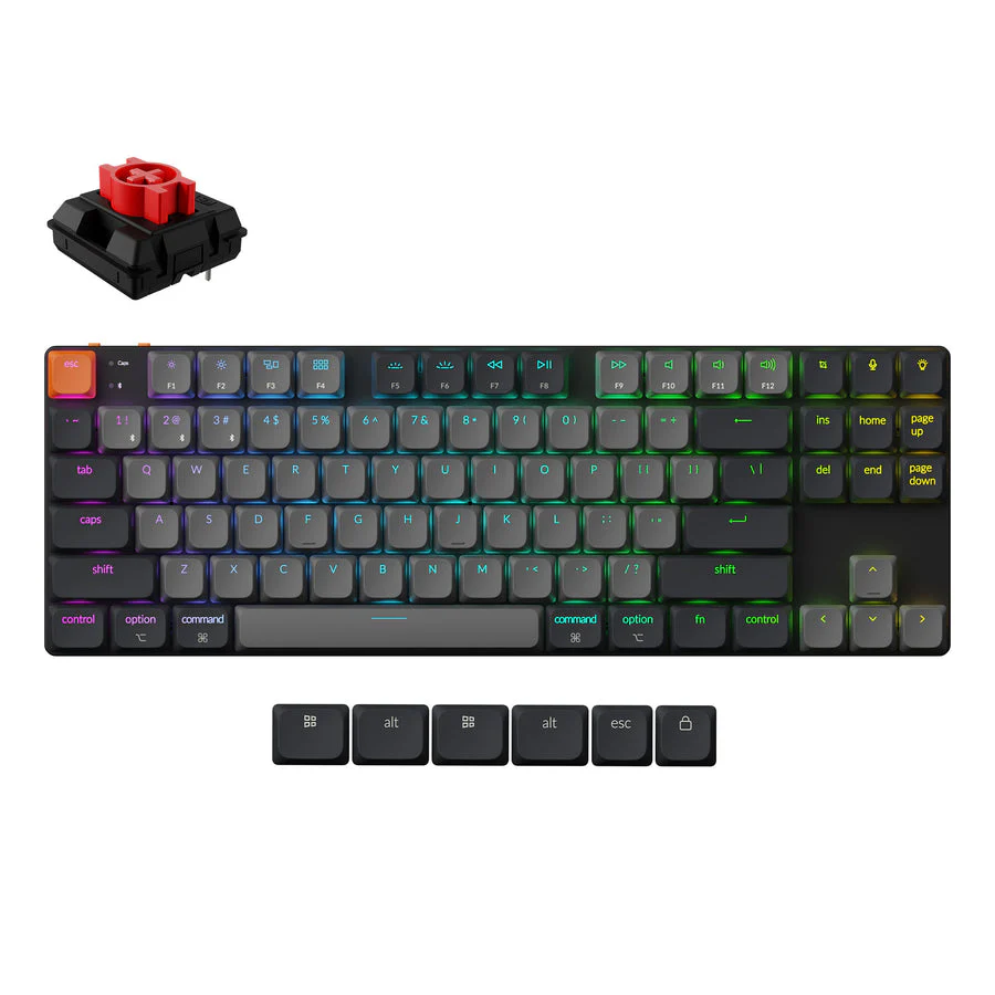 Keyboard Keychron K1 V6 , Mechanical , Wireless Bluetooth BT5.2 , Red Switch 80% US , K1X-B1