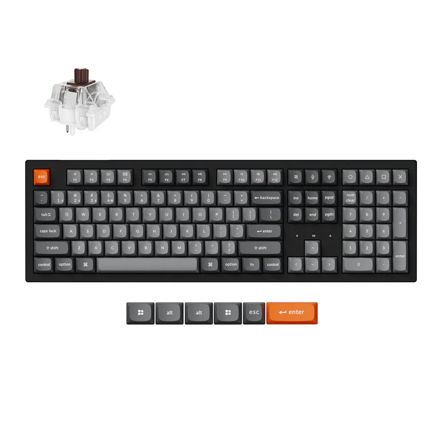Keyboard Keychron K10 Max , Mechanical , Wireless Bluetooth BT5.1 , Brown Switch 100% US , K10M-H3