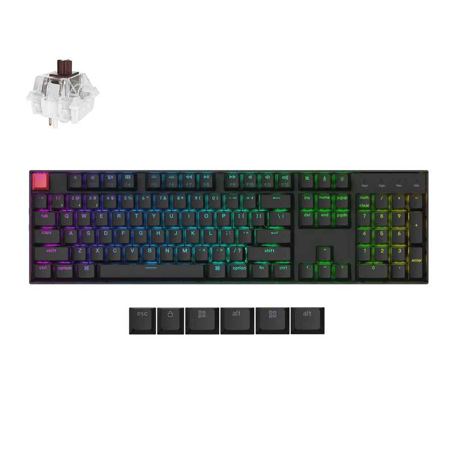 Keyboard Keychron K10 V2 , Mechanical , Wireless Bluetooth BT5.2 , Brown Switch 100% US , K10X-B3