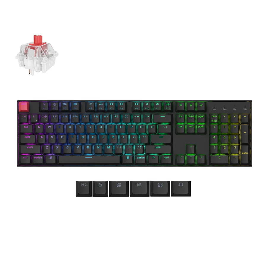 Keyboard Keychron K10 V2 , Mechanical , Wireless Bluetooth BT5.2 , Red Switch 100% US , K10X-B1