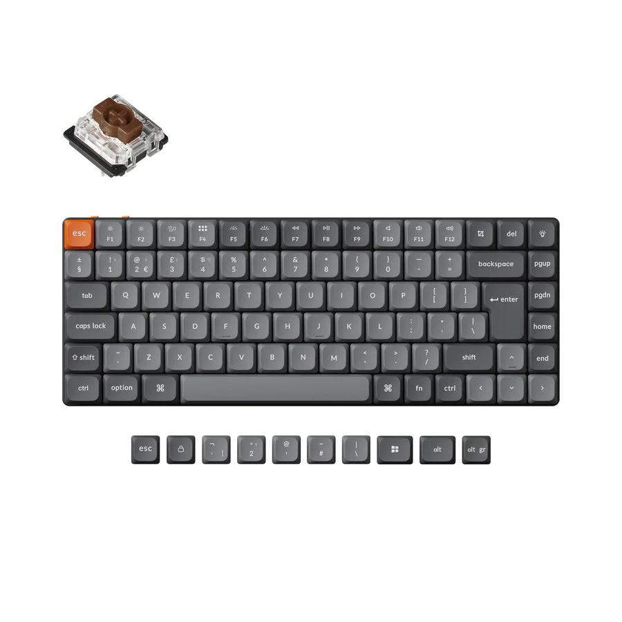 Keyboard Keychron K3 MAX , QMK/VIA Online Customization , Wireless + Bluetooth , Mechanical Keyboard with Brown Switch , Hot-Swappable , US Layout , K3M-H3