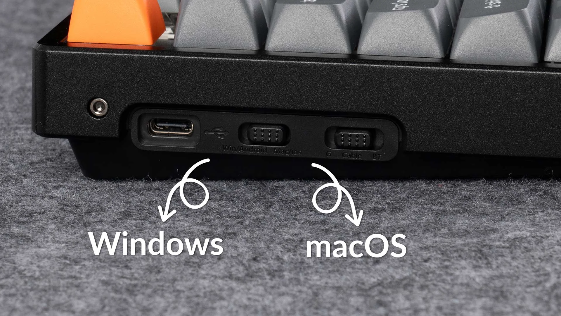 Keyboard Keychron K8 Max  K8M-J3 , QMK/VIA Wireless/Bluetooth Mechanical Keyboard , Brown Switch (Hot-Swappable) , 80% , US Layout , Black/Grey/Orange , K8M-J3 - Image 5