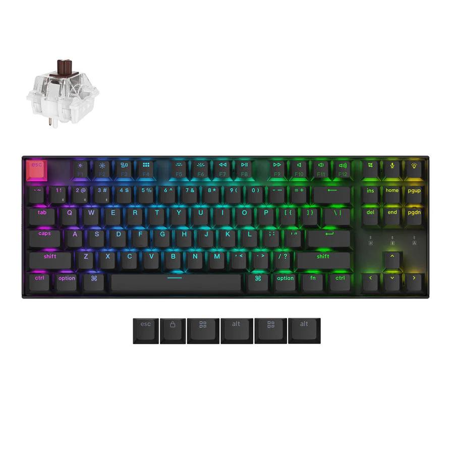 Keyboard Keychron K8 V2 , Mechanical , Wireless Bluetooth BT5.2 , Brown Switch 80% US , K8X-H3