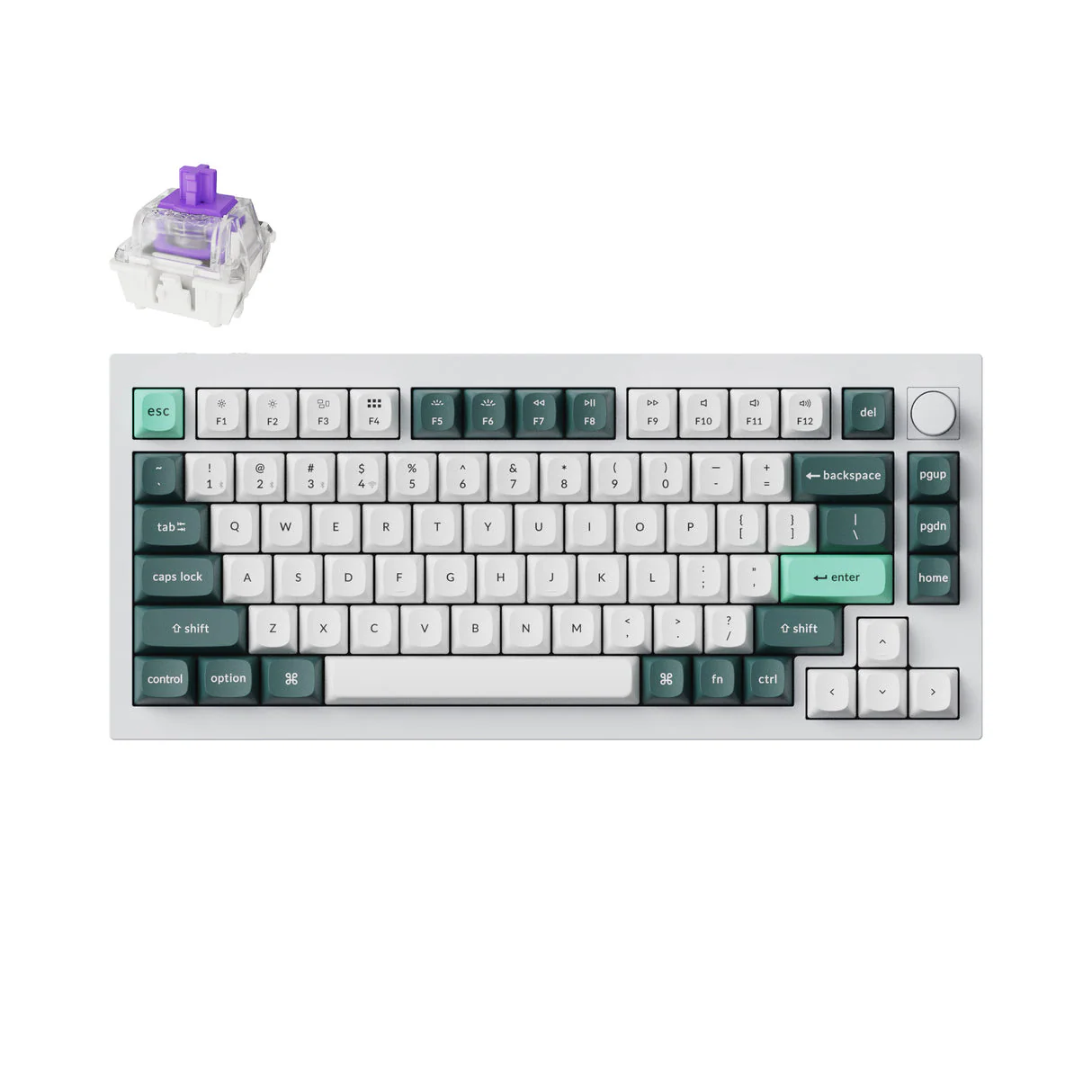 Keyboard Keychron Q1 HE , HALL Effect , QMK/VIA Online Customization , Wireless + Bluetooth , Mechanical Keyboard with Purple Switch , US Layout , Q1H-M1