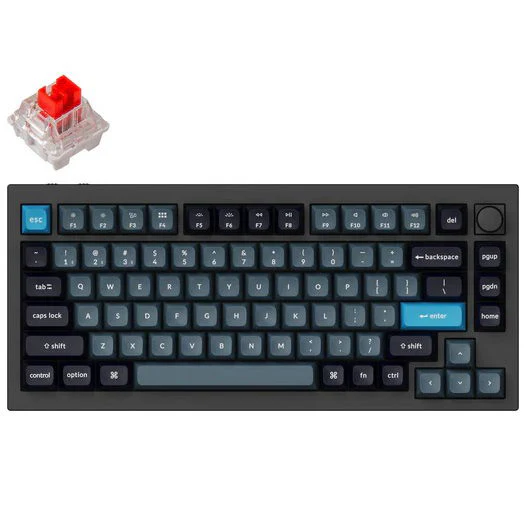 Keyboard Keychron Q1 PRO , QMK/VIA Online Customization , Wireless + Bluetooth , Mechanical Keyboard with Red Switch , Hot-Swappable , US Layout , Q1P-M1
