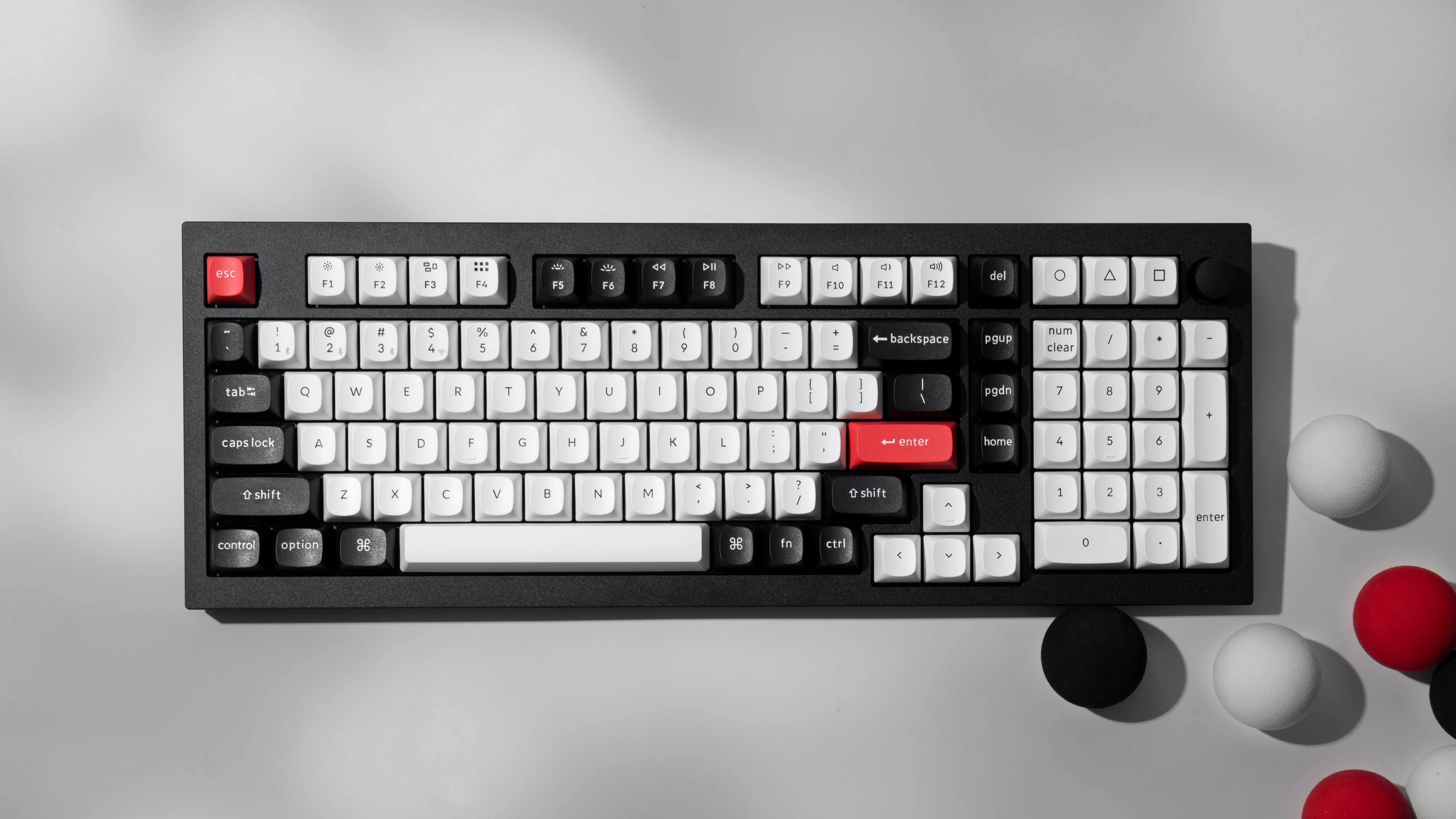 Keyboard Keychron Q5 HE  Q5H-M1 , QMK/VIA Wireless/Bluetooth Mechanical Keyboard , Purple Switch (Hot-Swappable) , Hall Effect , 96% , US Layout , Black/White/Red , Q5H-M1 - Image 3