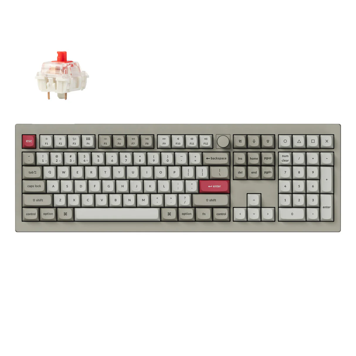 Keyboard Keychron V6 Max Retro , Mechanical , Wireless Bluetooth BT5.1 , Red Switch 100% US , V6M-R1