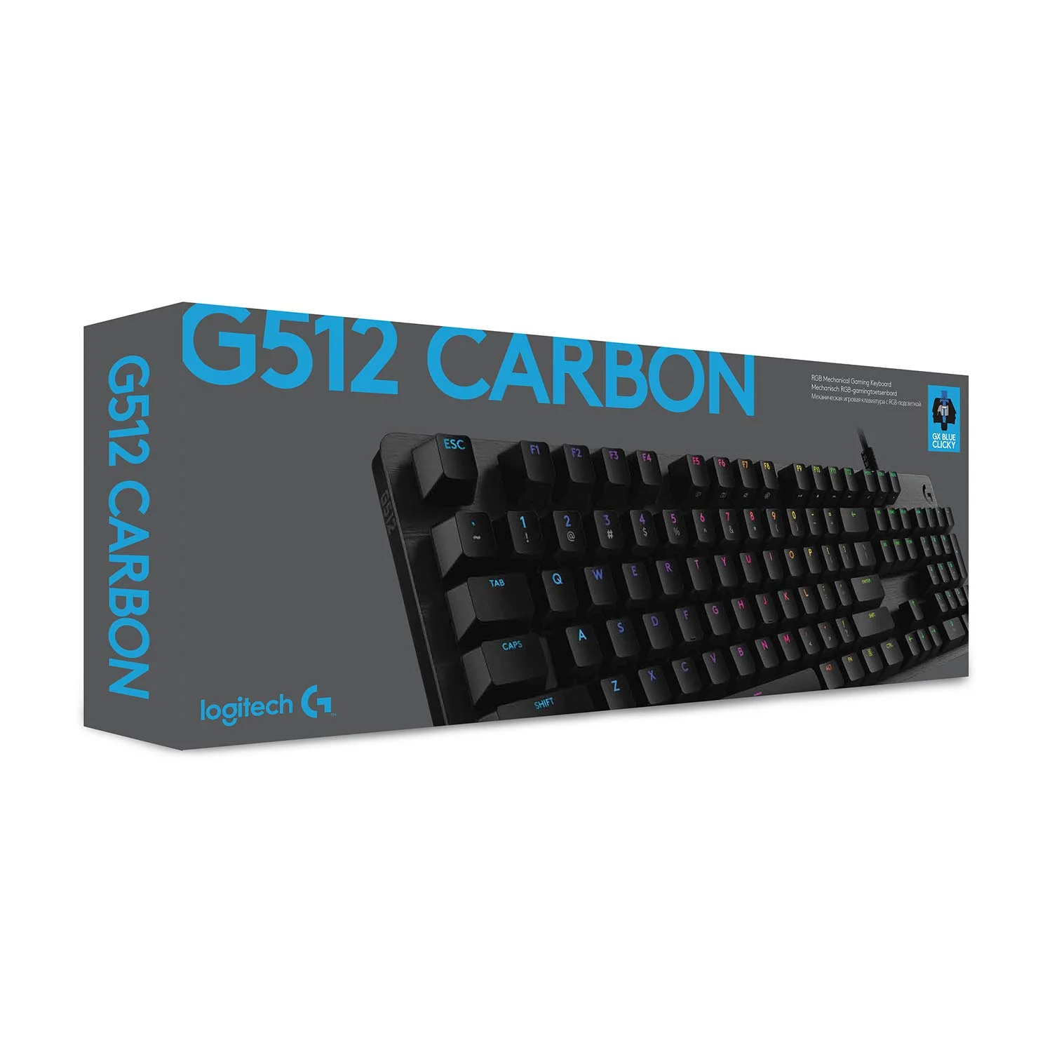 Keyboard Logitech G512 Carbon , Lightsync RGB , Mechanical , GX Brown Tactile , US QWERTY , Black , 920-009352 - Image 3