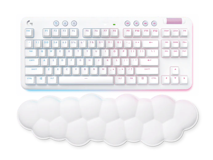 Keyboard Logitech G715 TKL , LIGHTSYNC RGB , LIGHTSPEED Wireless or Bluetooth or USB wired connection , GX Mechanical Switches , US Layout , White , 920-010465