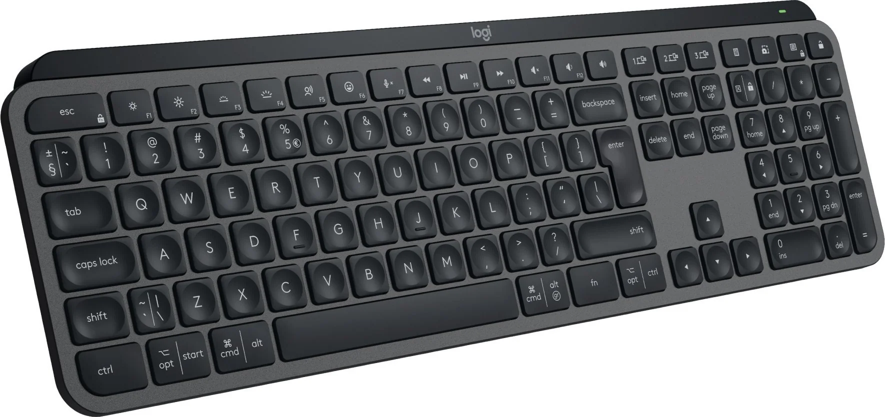 Keyboard Logitech MX Keys S Wireless + Bluetooth Graphite US International QWERTY Black 920-011587
