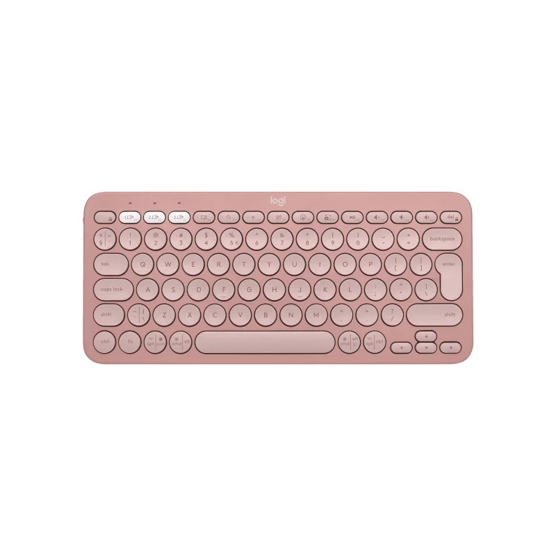 Keyboard Logitech Pebble Keys 2 K380s , Wireless via Bolt USB receiver (not included) or Bluetooth with up to 3 devices , US Layout , Tonal Rose , 920-011853