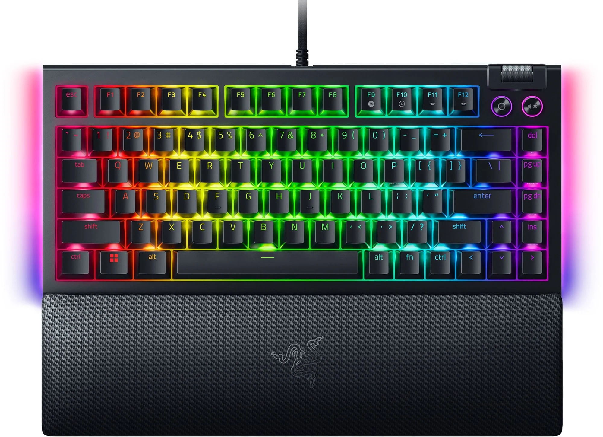 Keyboard Razer BlackWidow V4 75% , Chroma RGB + Underglow LED RGB , Orange Tactile Switches , RZ03-05000100-R3M1