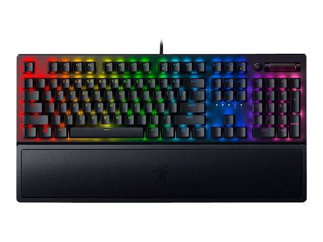 Keyboard Razer Blacwidow V3 , mechanical with green switches , wrist rest , Chroma RGB , Black , RZ03-03541200-R3P1